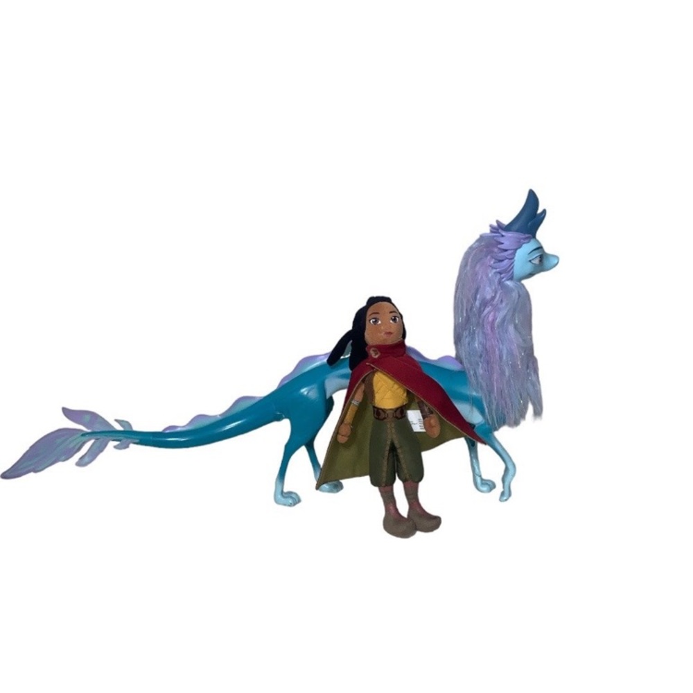 Disney Raya and the Last Dragon Sisu figure 24" & Raya plush 11" fluffy mane